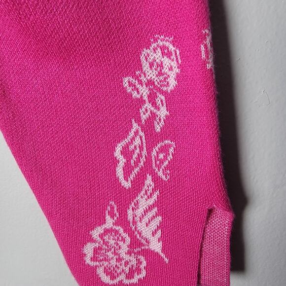 Susan Graver Women’s L Pink Floral Embroidered Knit Sweater Pullover Long Sleeve - Picture 2 of 10